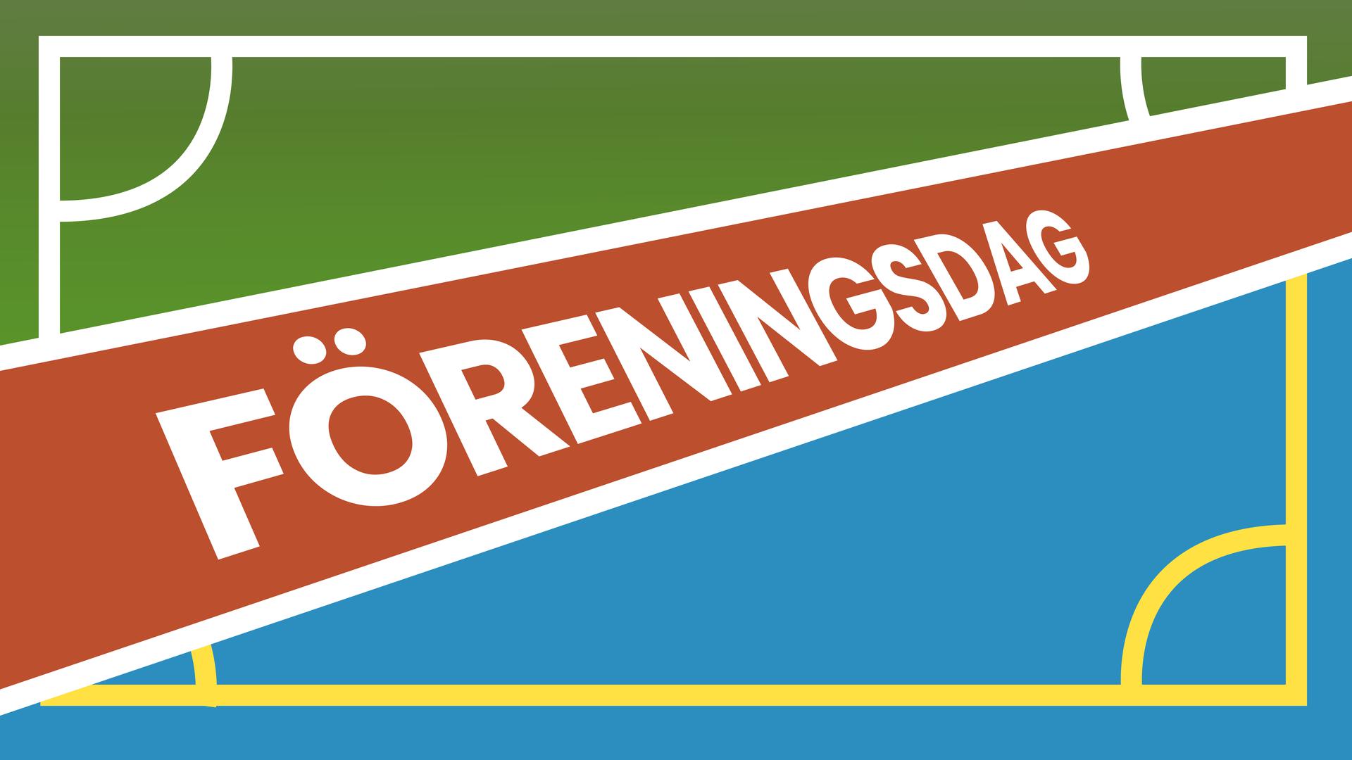 Illustration av indrottsplaner med texten Föreningsdag