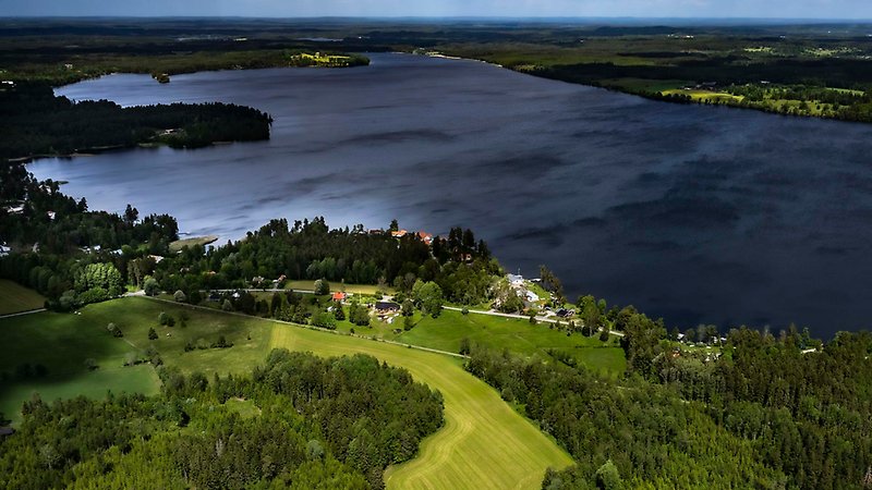 Flygbild över Vallsjön