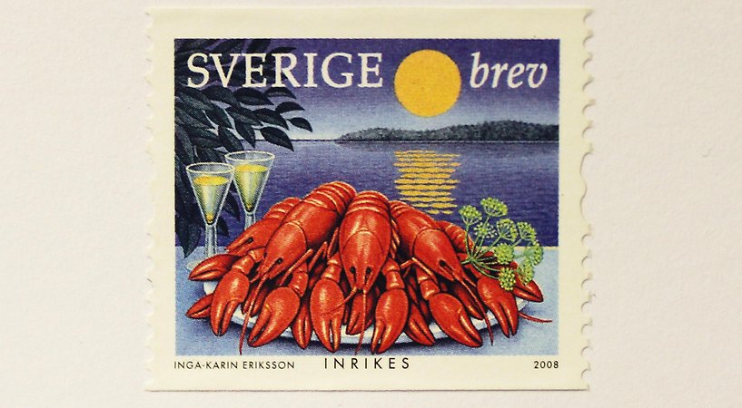 Frimärke med kräftor