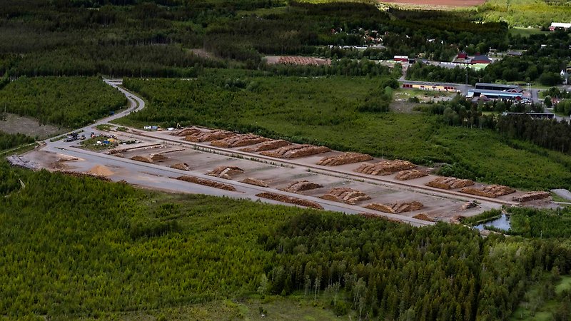 Flygbild över Stockarydsterminalen